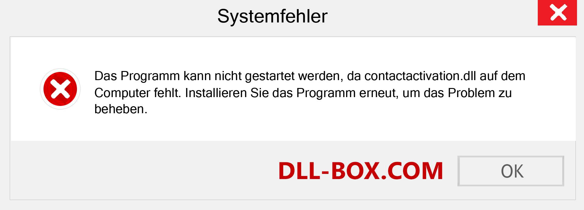 contactactivation.dll-Datei fehlt?. Download für Windows 7, 8, 10 - Fix contactactivation dll Missing Error unter Windows, Fotos, Bildern