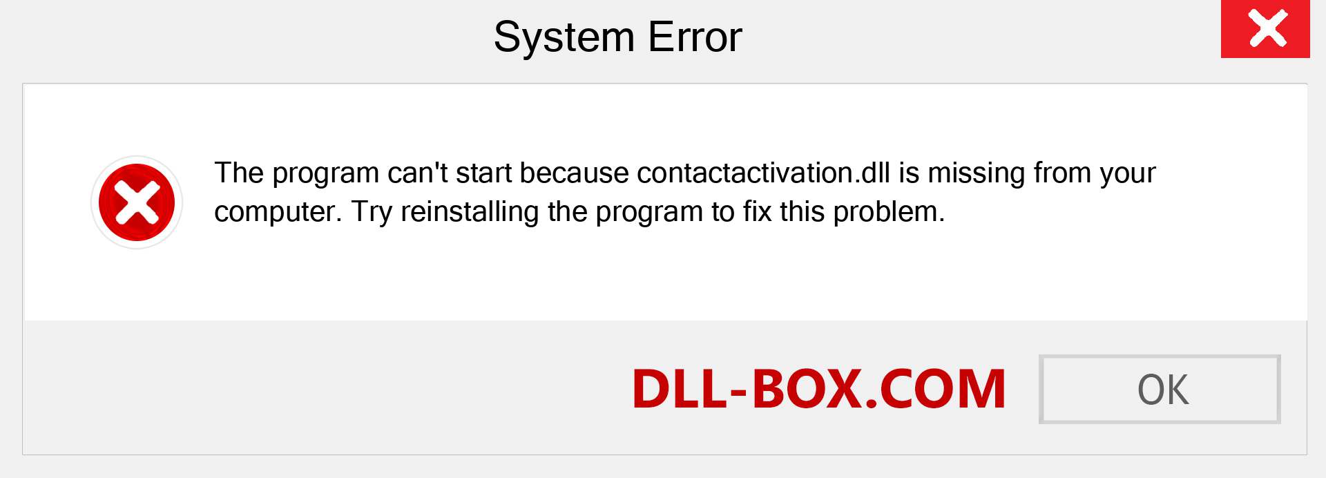  contactactivation.dll file is missing?. Download for Windows 7, 8, 10 - Fix  contactactivation dll Missing Error on Windows, photos, images