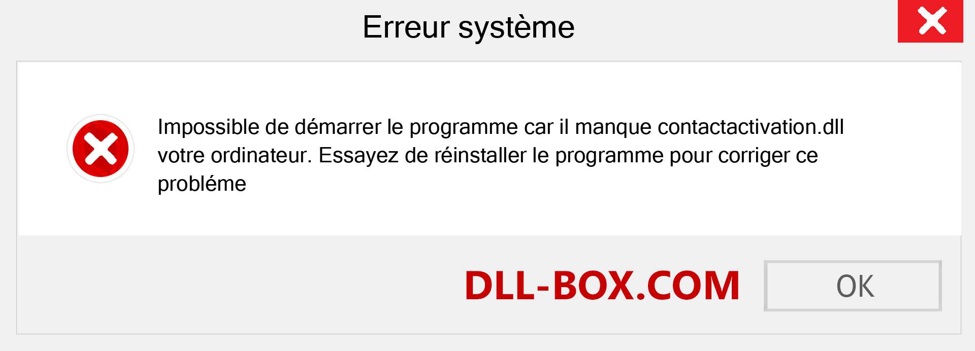 Le fichier contactactivation.dll est manquant ?. Télécharger pour Windows 7, 8, 10 - Correction de l'erreur manquante contactactivation dll sur Windows, photos, images